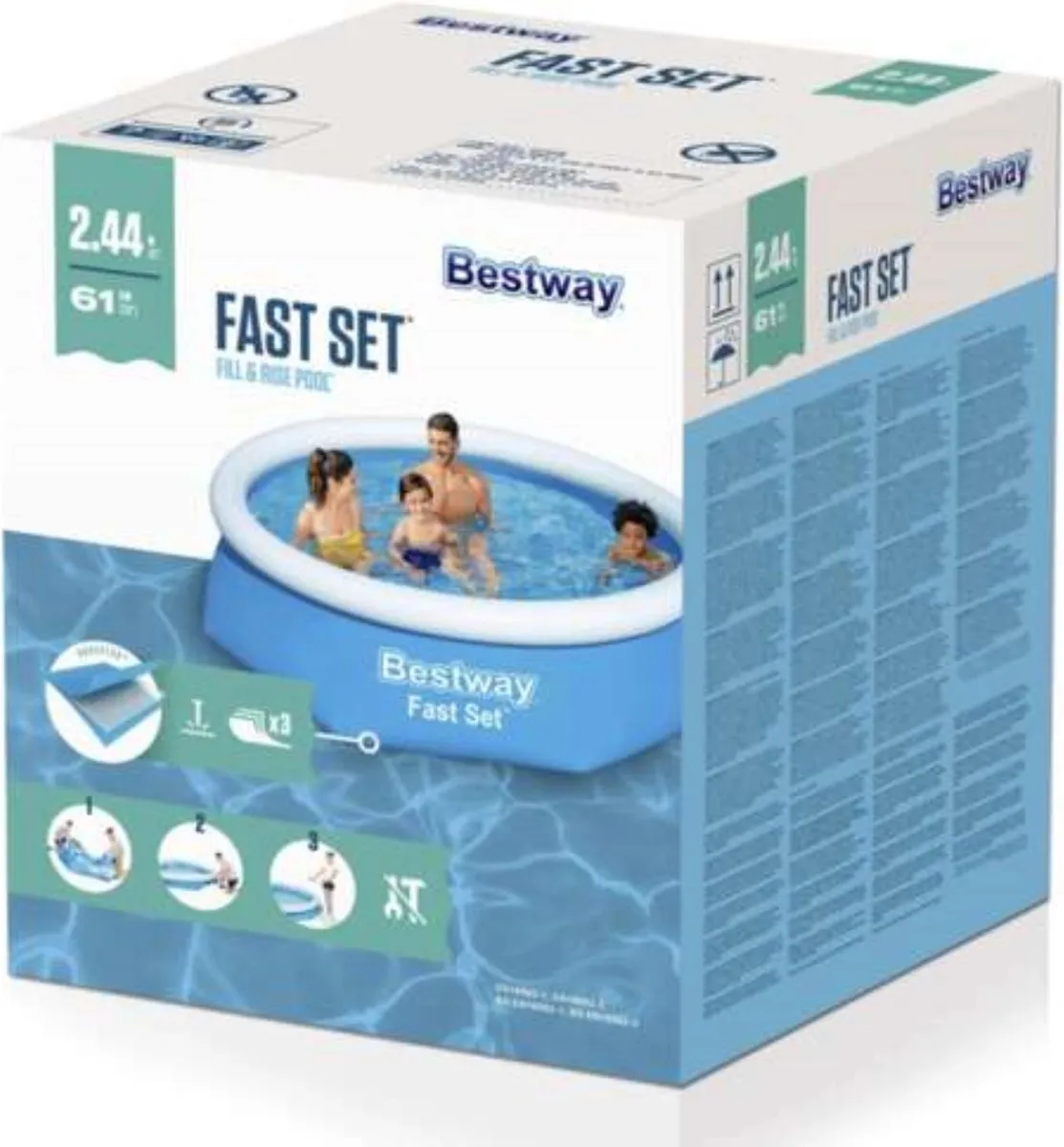 Bestway Fast Set Opblaasbaar Zwembad 244cm - 1880L - Blauw