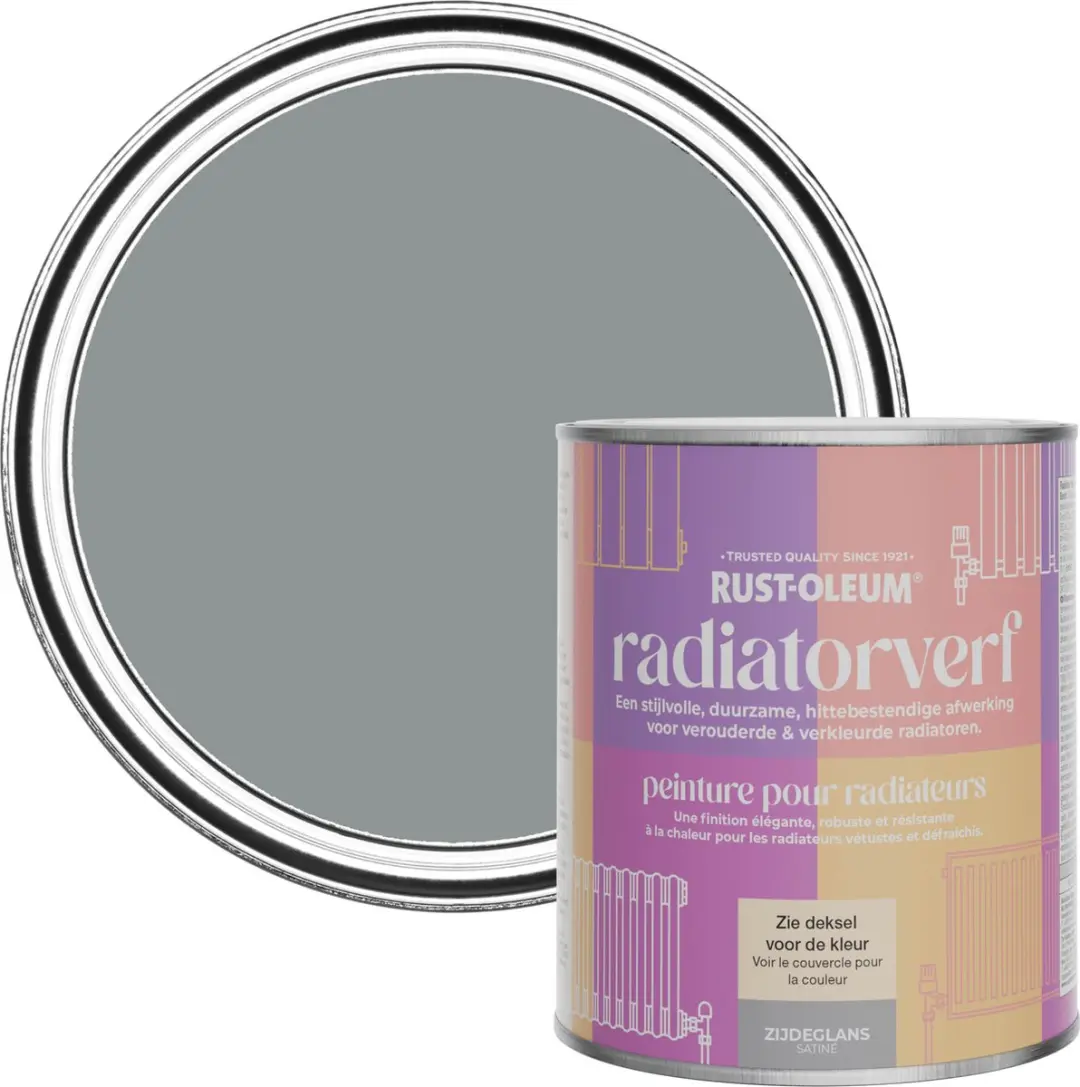Rust-Oleum Donkergrijs Radiatorverf Zijdeglans 750ml