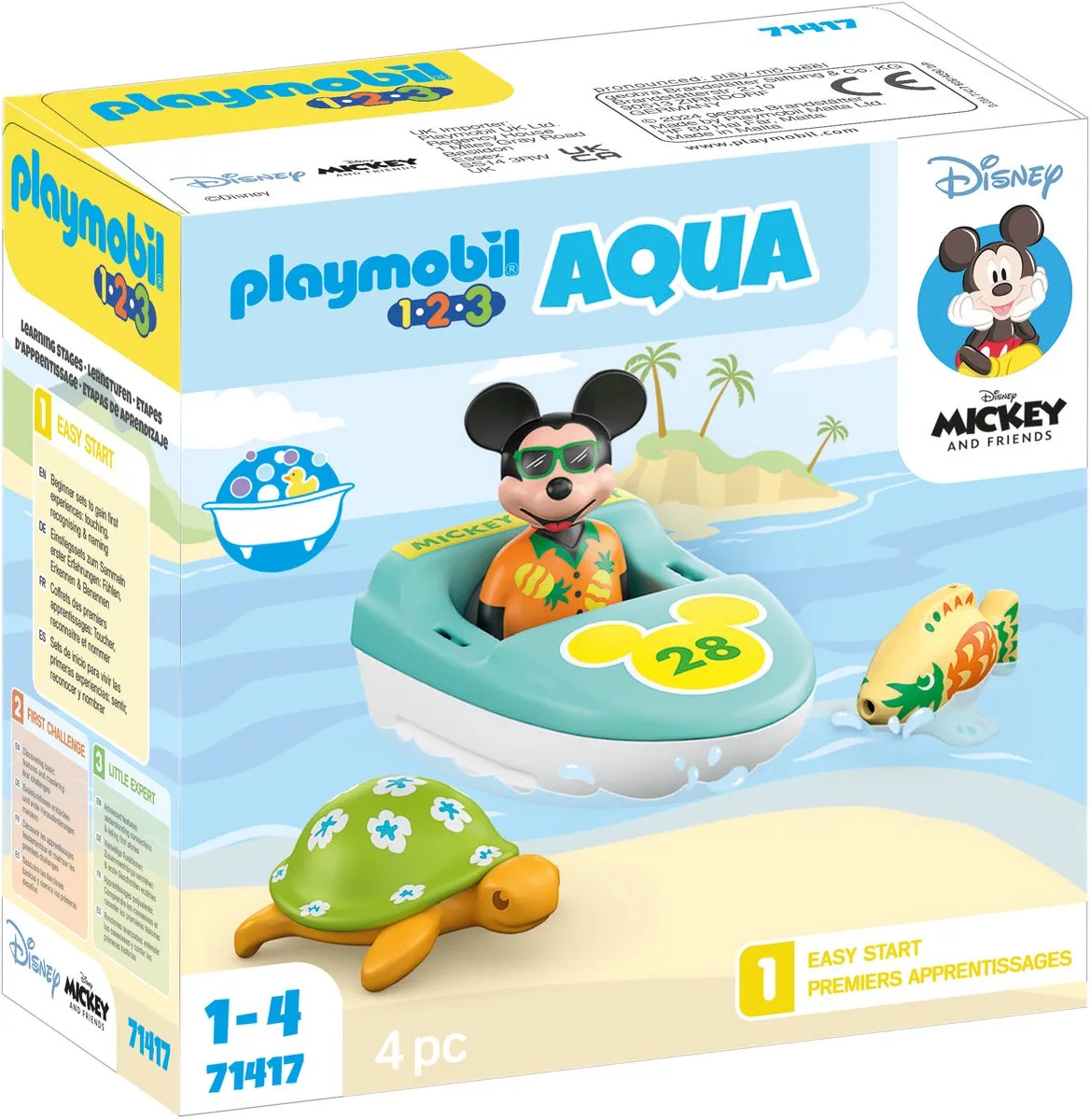 Playmobil 1.2.3 Disney Mickys Bootstour 71417 - Multikleur