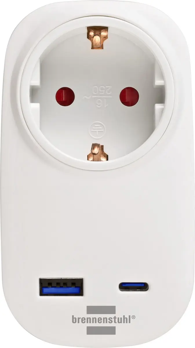 Brennenstuhl USB-C Power Delivery Stopcontactadapter - Wit