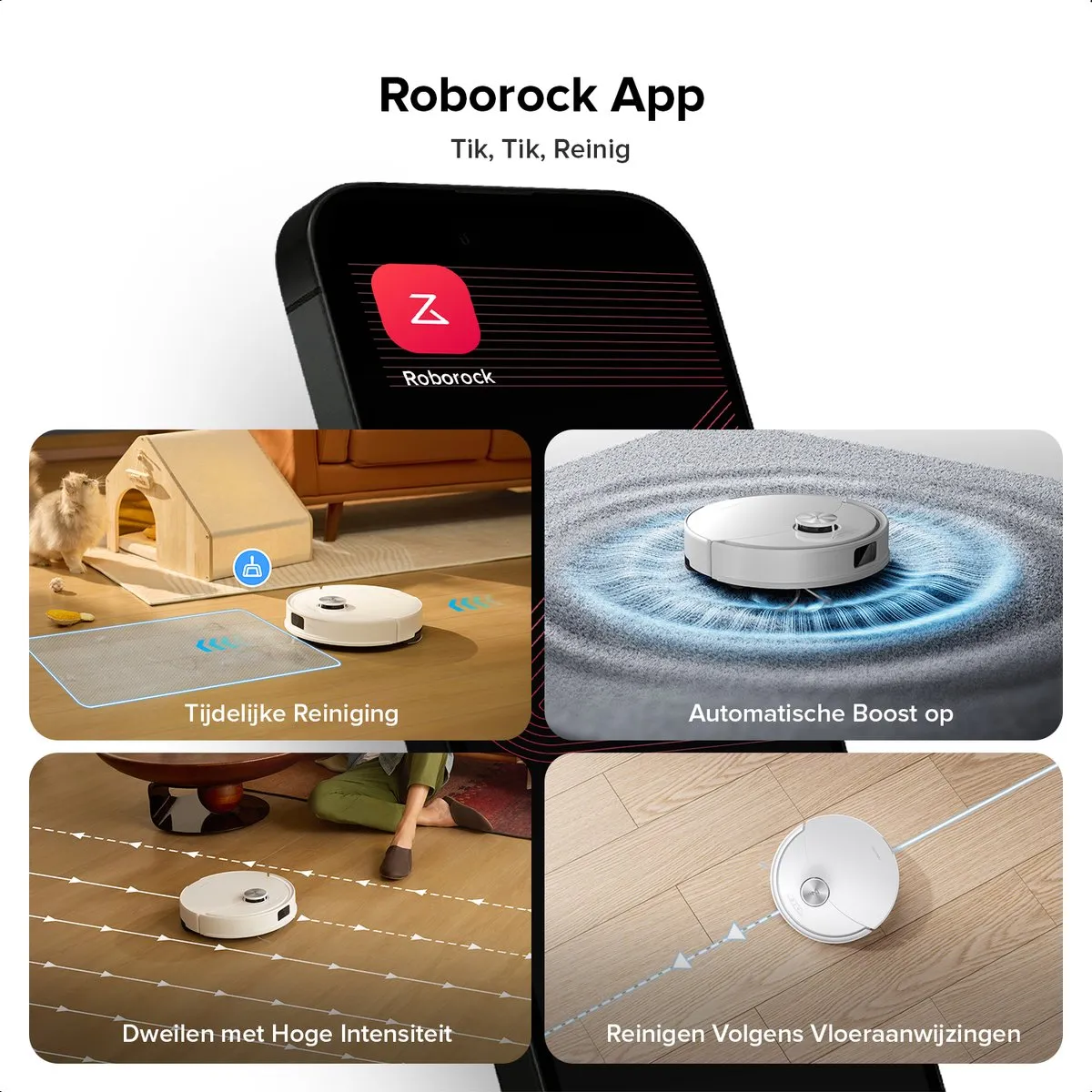 Roborock Q10 S5 Robotstofzuiger - 10.000 Pa - Wit