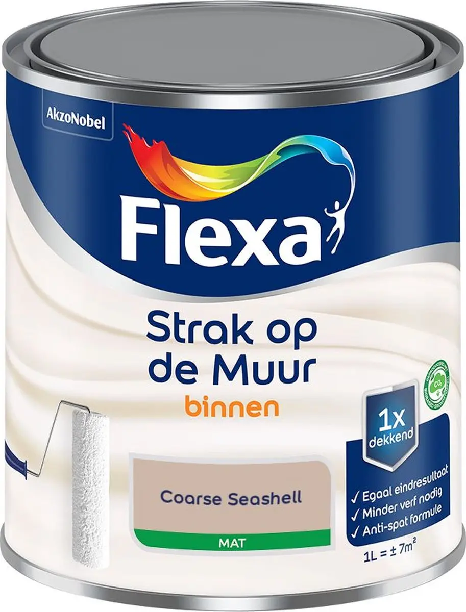 Flexa Strak Op De Muur Binnen Mat Coarse Seashell Mengverf 1L