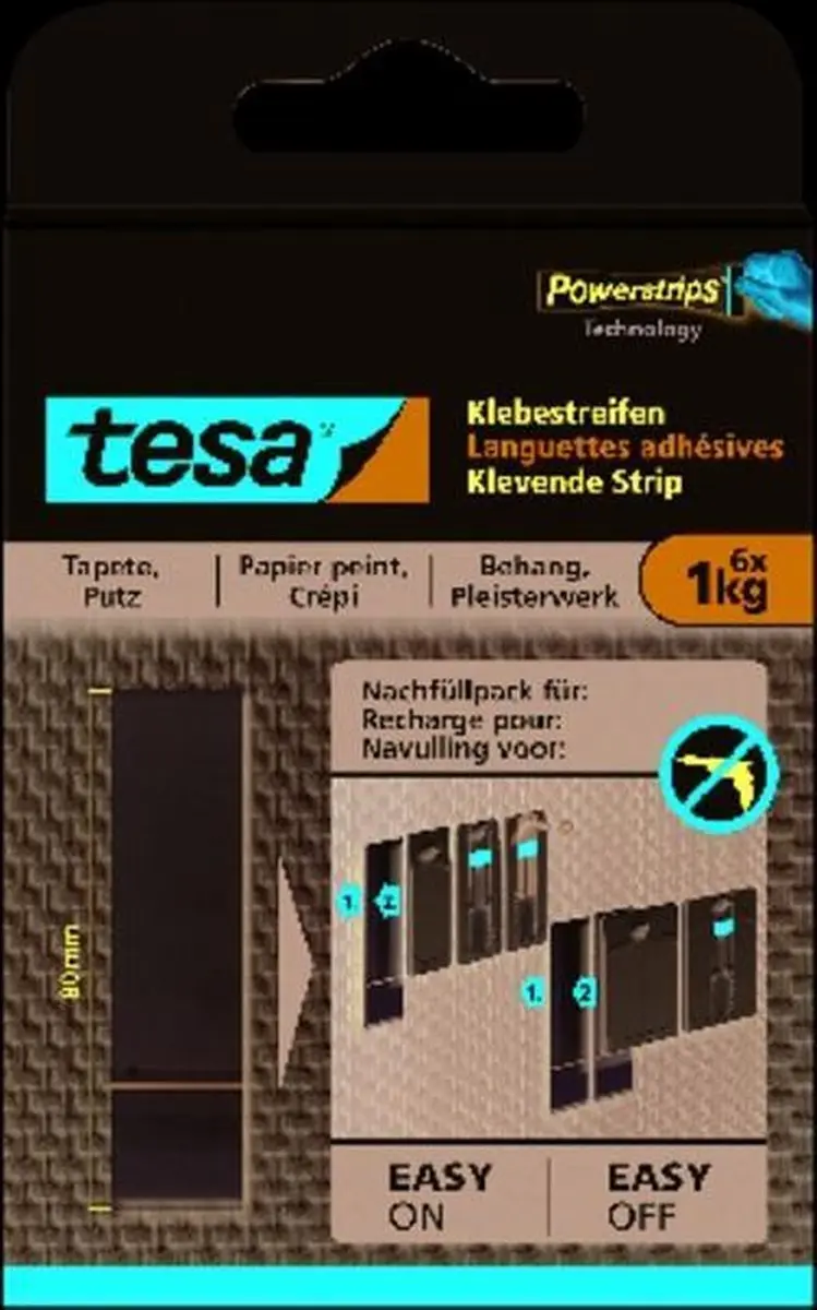 Tesa Klevende Strip voor Behang 6 Stuks
