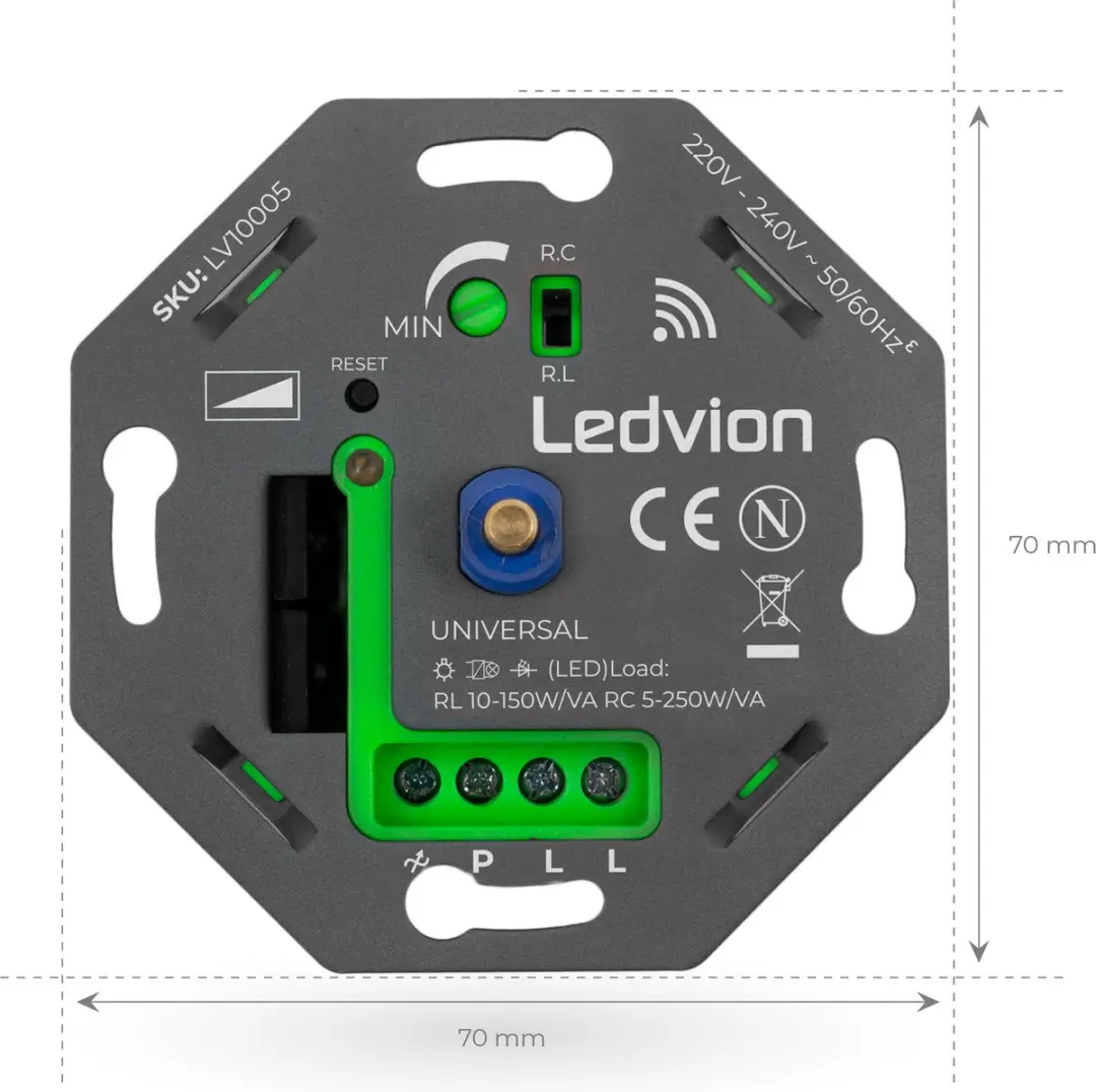 LEDVION LED Smart WIFI Dimmer 5-250W - Wit - afbeelding 6 van 6