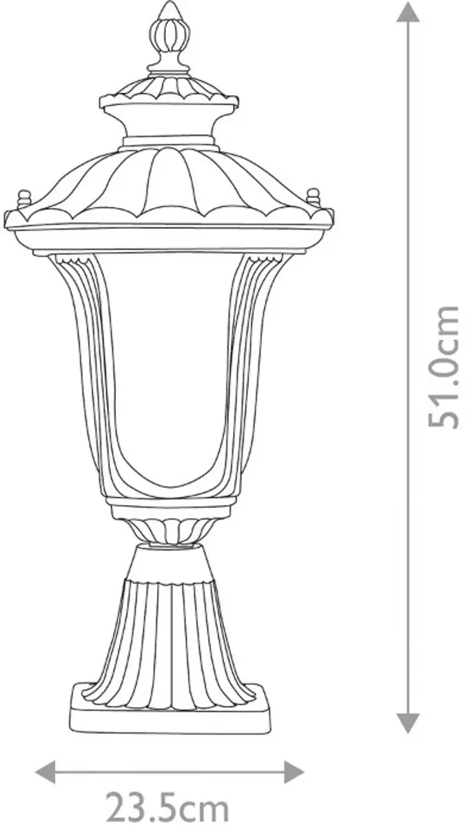 Elstead Mini LED Tuin Pilaar Chicago E27 100W - Rusty Bronze Patina