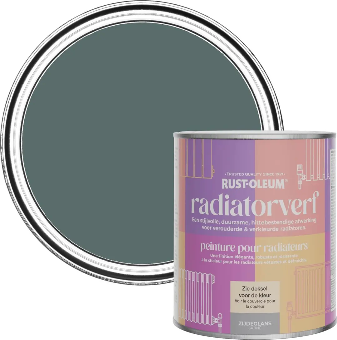 Rust-Oleum Groen Radiatorverf Zijdeglans Diepe Zee 750ml