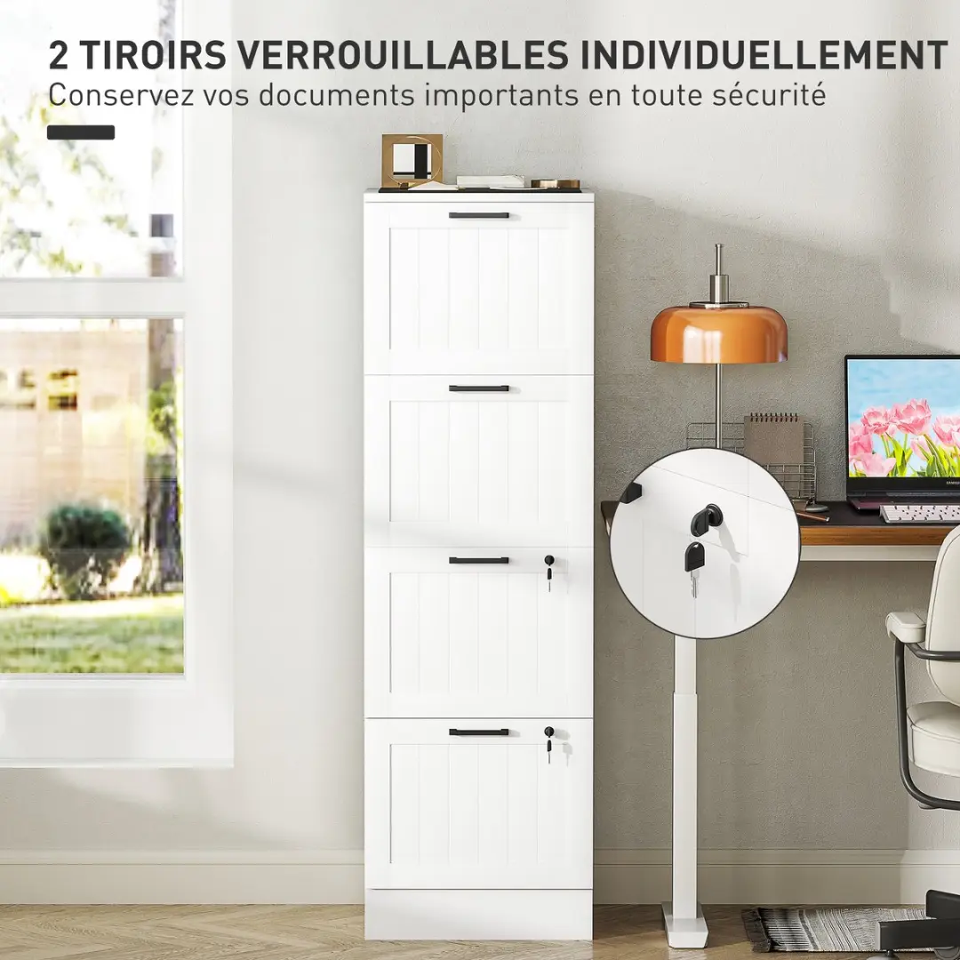 Homcom Archiefkast MDF 40x40x131cm - Wit