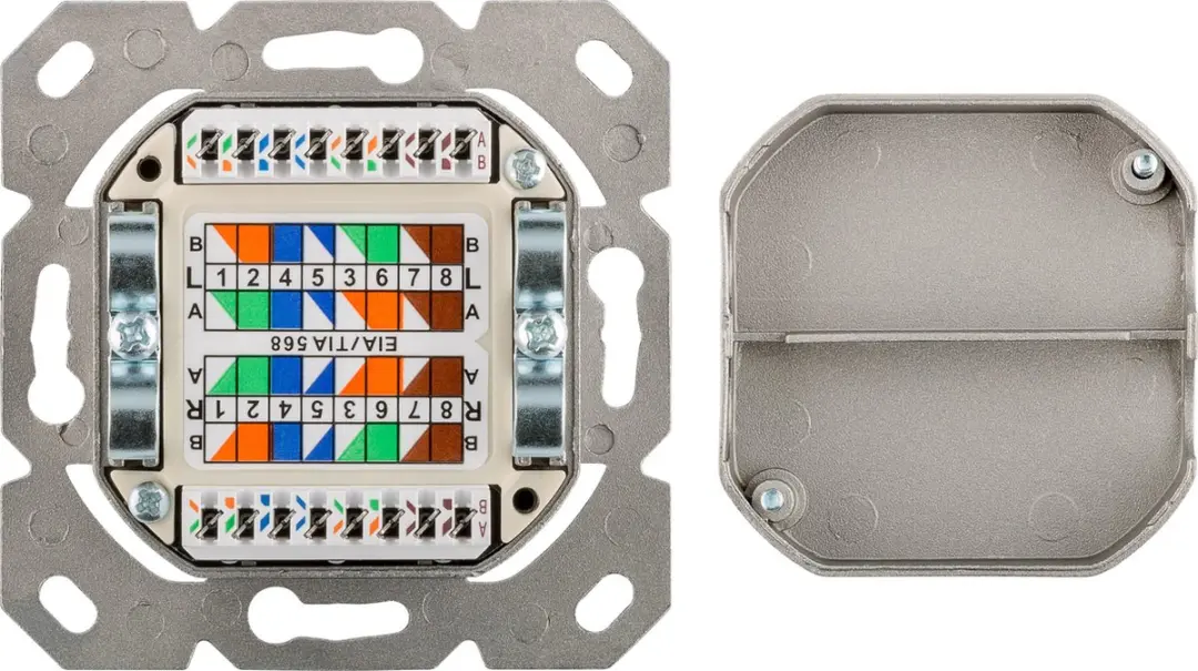 Goobay Netwerk Wandcontact Inbouwdoos 2x RJ45 CAT6 - Wit