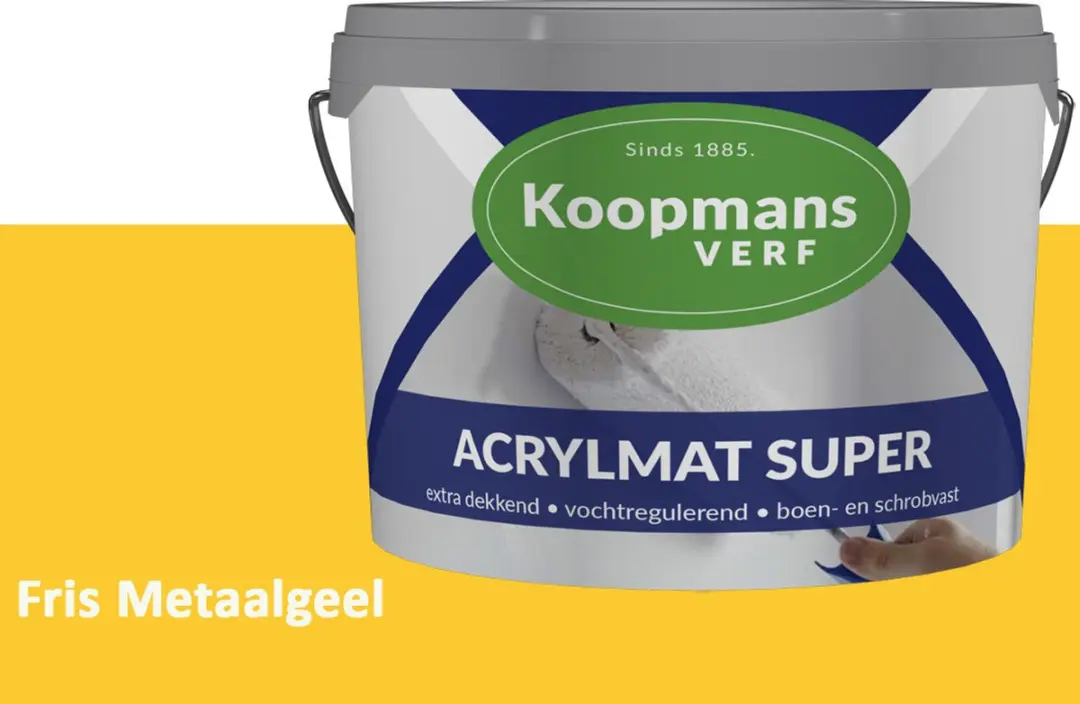 Koopmans Acrylmat Super Matte Muurverf Fris Metaalgeel 2,5L