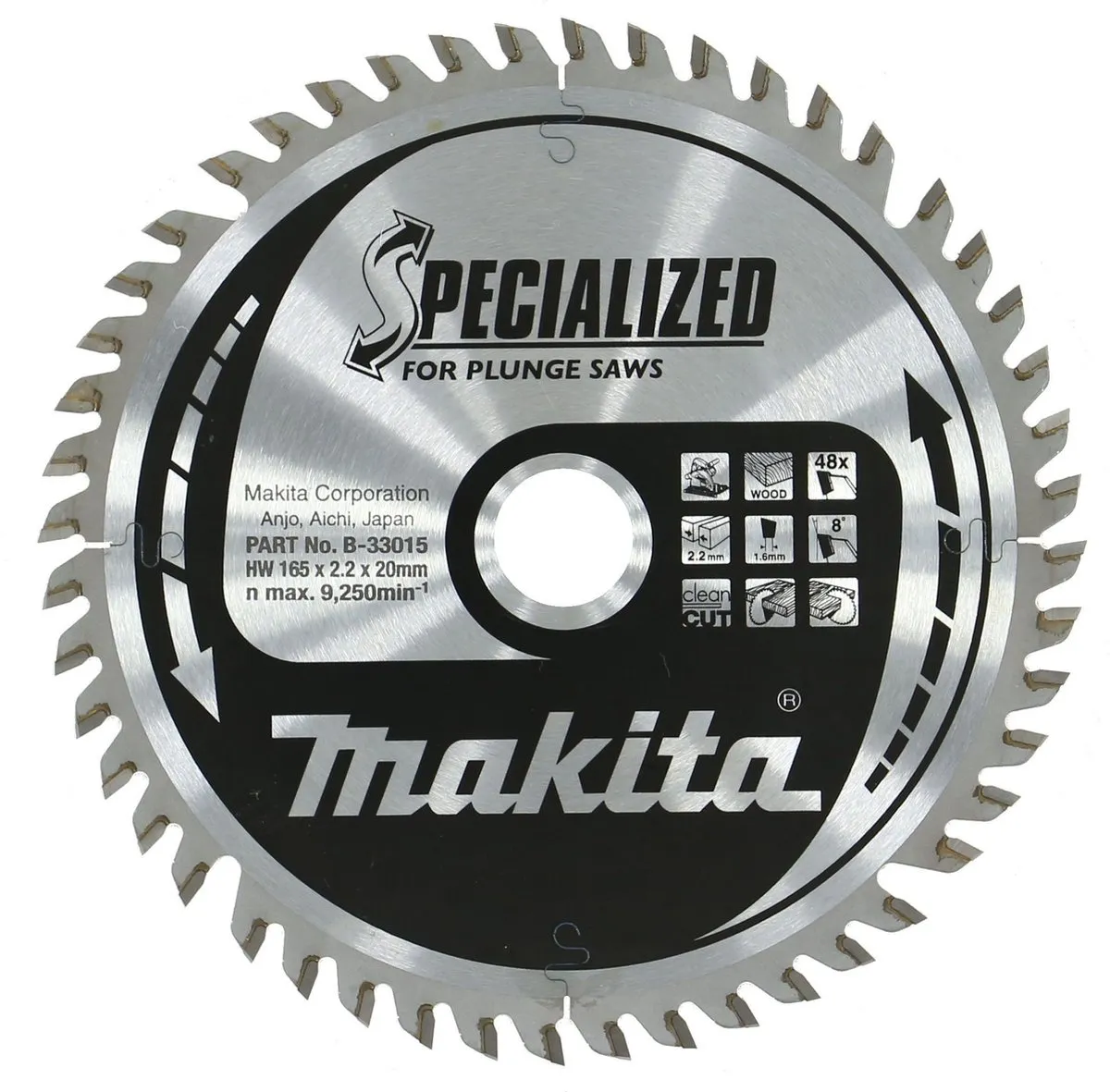 Makita Invalcirkelzaagblad B-33015 165mm - 48T