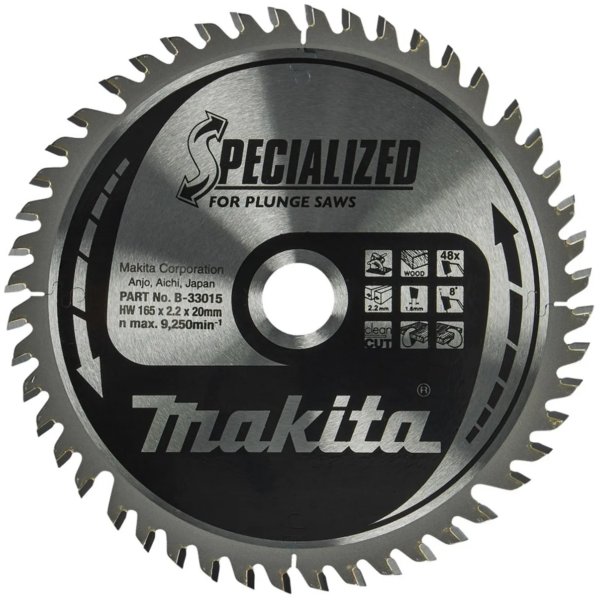 Makita Invalcirkelzaagblad B-33015 165mm - 48T