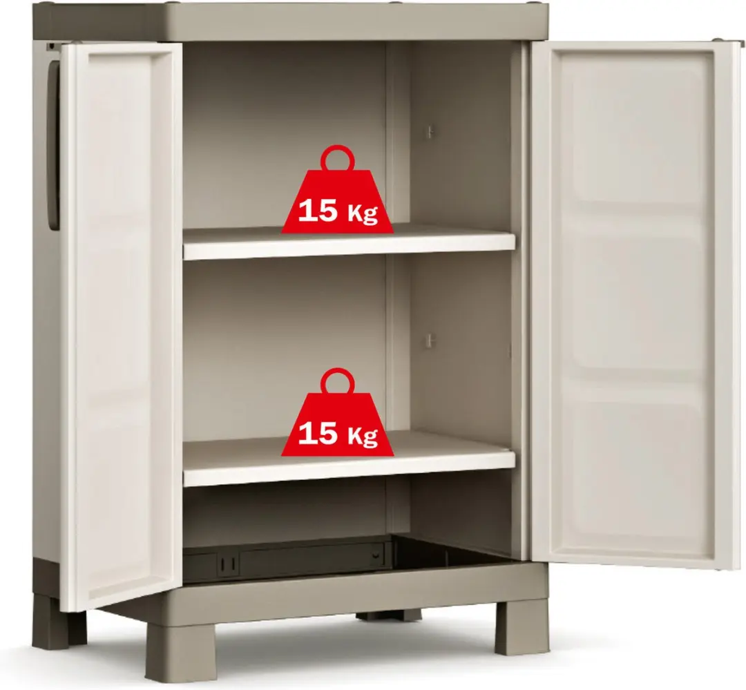 Keter Excellence Opbergkast Laag 2 Planken 45x65x97cm Beige/Taupe