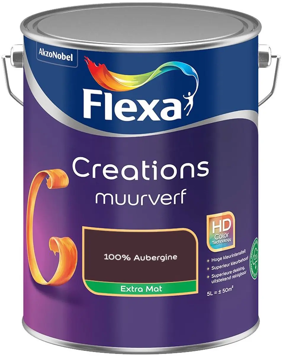 Flexa Creations Muurverf Extra Mat 100% Aubergine