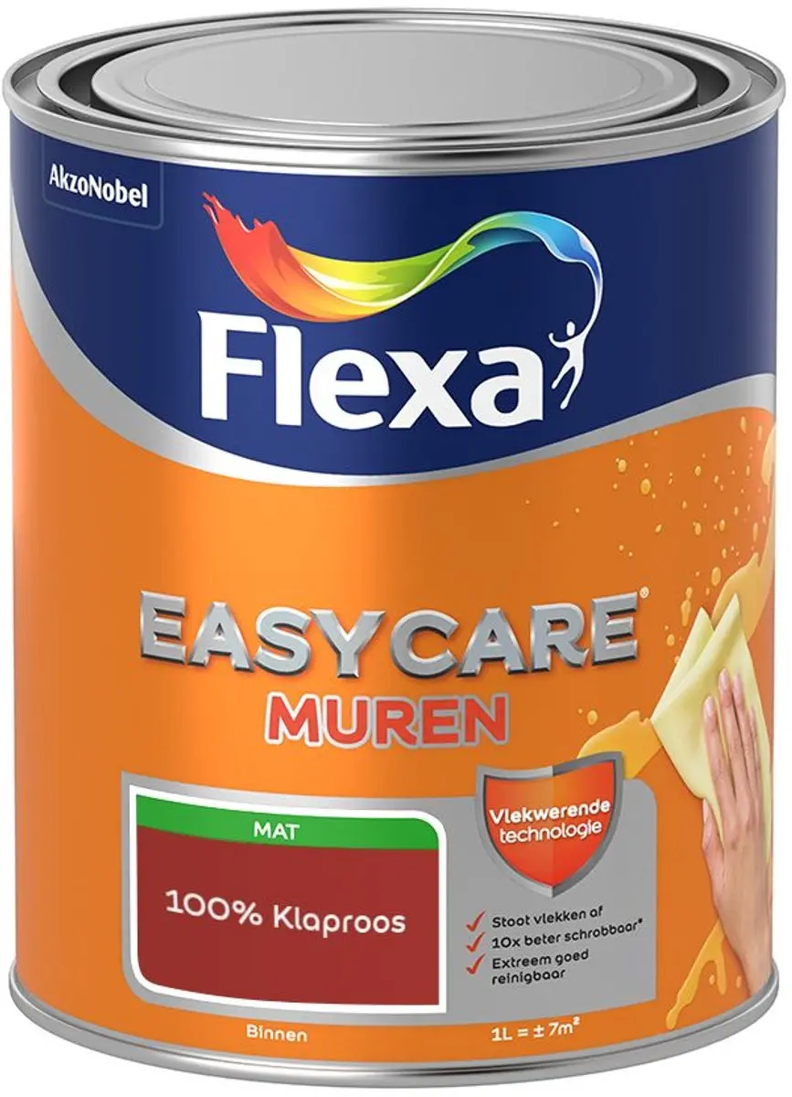 Flexa Easycare Murenverf 100% Klaproos - 1L