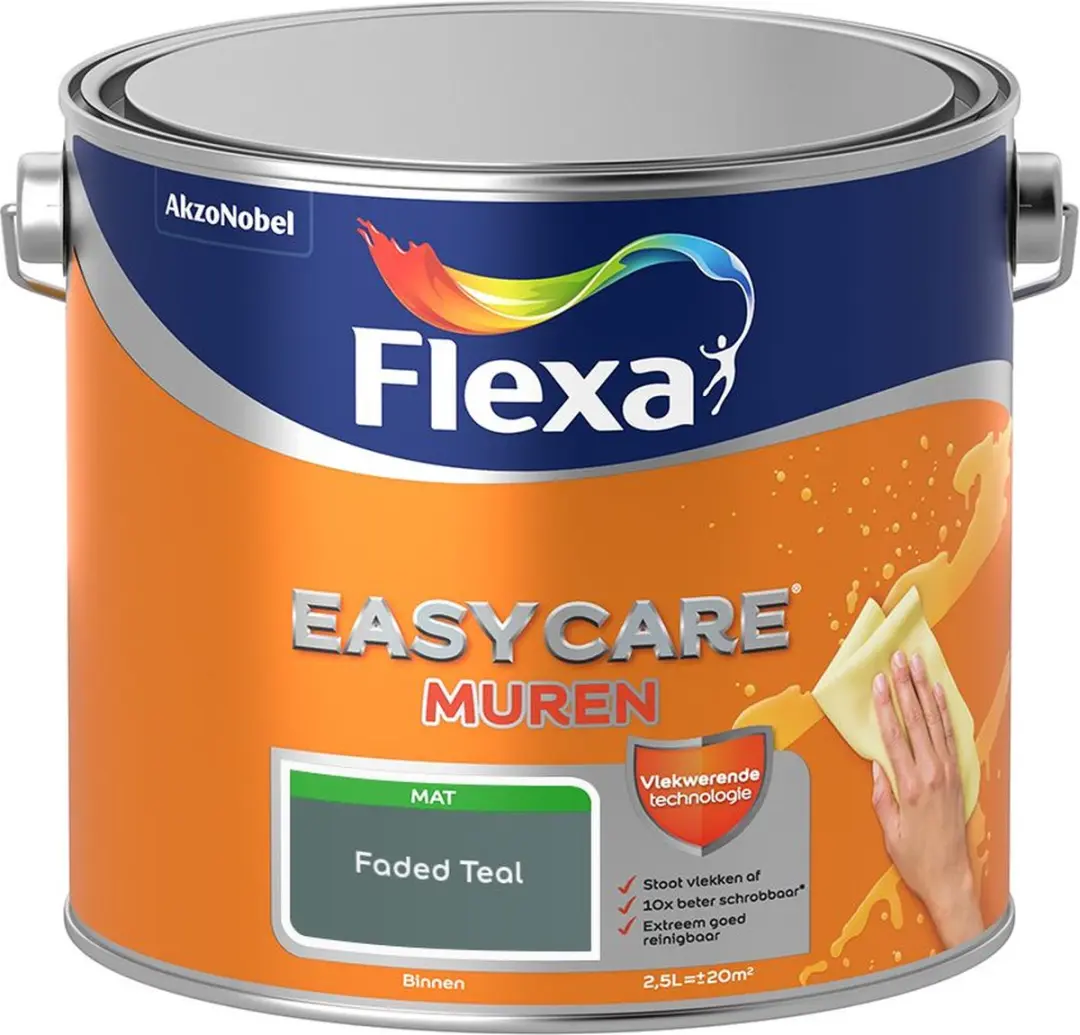 Flexa Easycare Muren Faded Teal Mengverf 2,5L