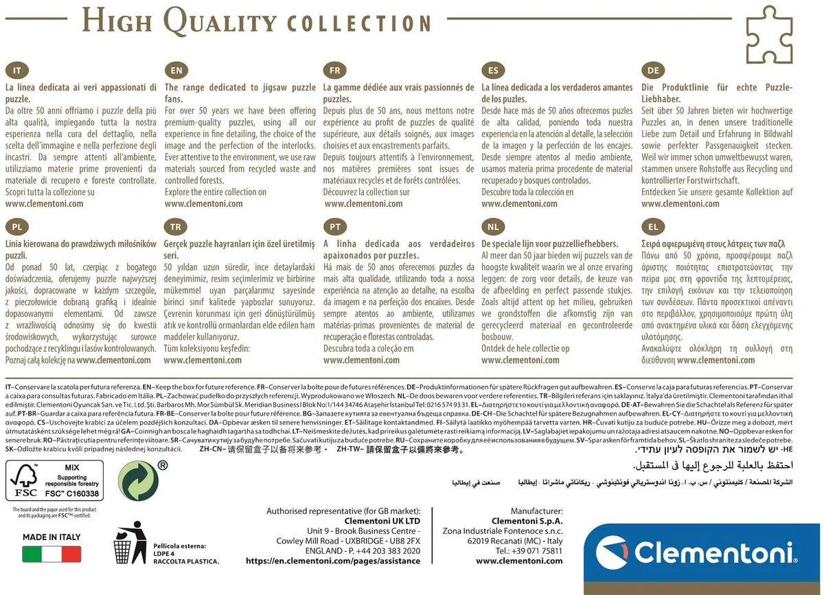 Clementoni Puzzel 1000 Stuks Oud Plattelandshuisje - High Quality Collection