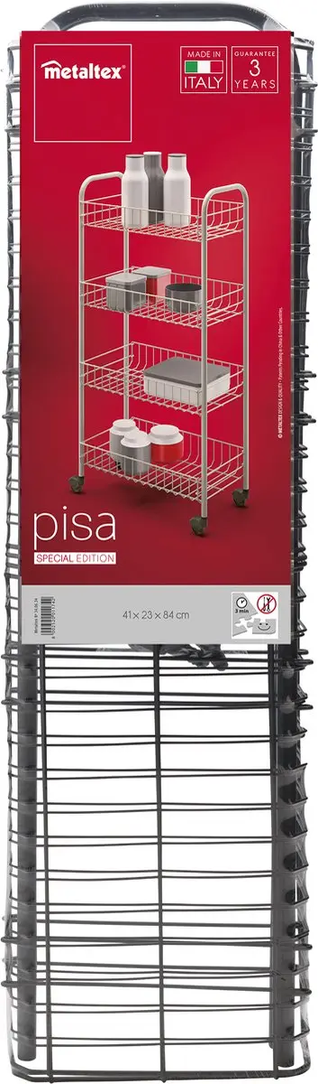 Metaltex Pisa Keukentrolley 340634 - 4 Manden - Zwart - afbeelding 4 van 4