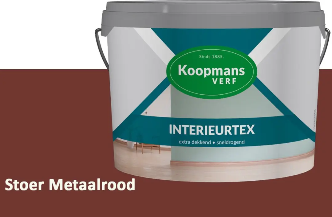 Koopmans Interieurtex Matte Muurverf 5L - Stoer Metaalrood