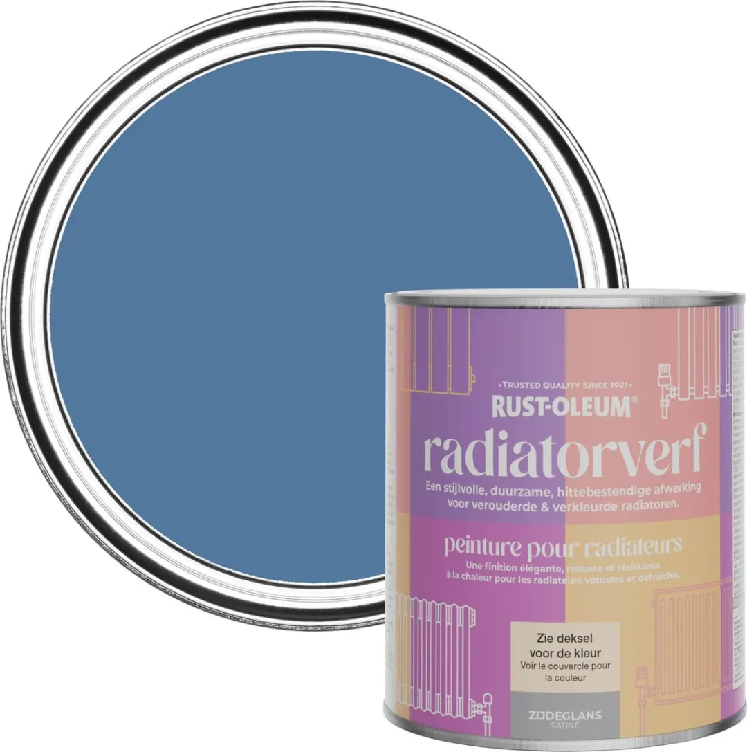 Rust-Oleum Blauw Radiatorverf Zijdeglans 750ml