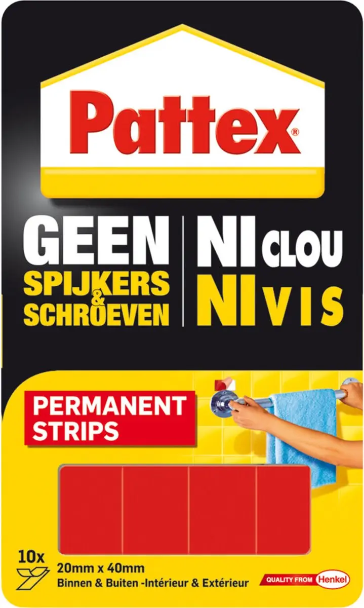 Pattex Plakstrips Permanent 10 Stuks