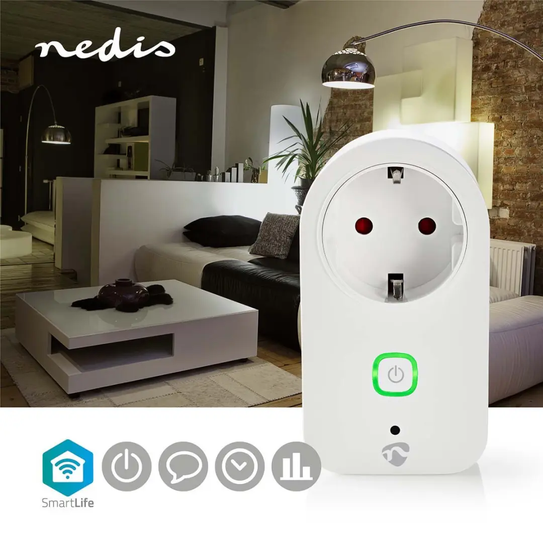 Nedis SmartLife Slimme Stekker 3680W - Wi-Fi Energiemeter - Wit - afbeelding 6 van 6