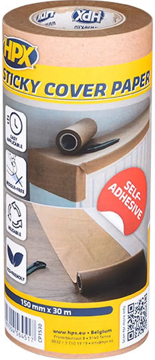 HPX Sticky Cover Paper Bruin 150mm x 30m