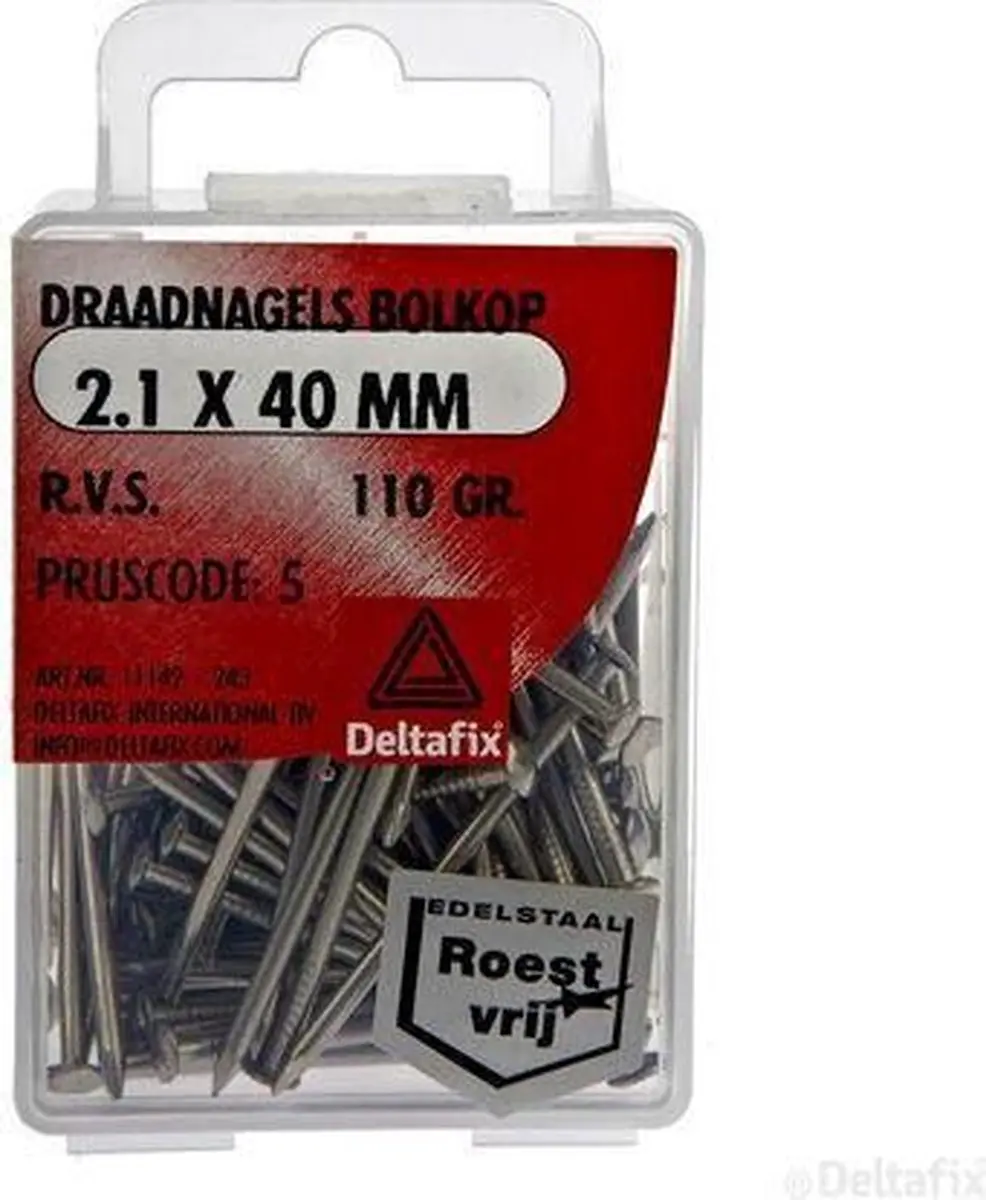 Deltafix Draadnagels Bolkop 2,1x40mm RVS