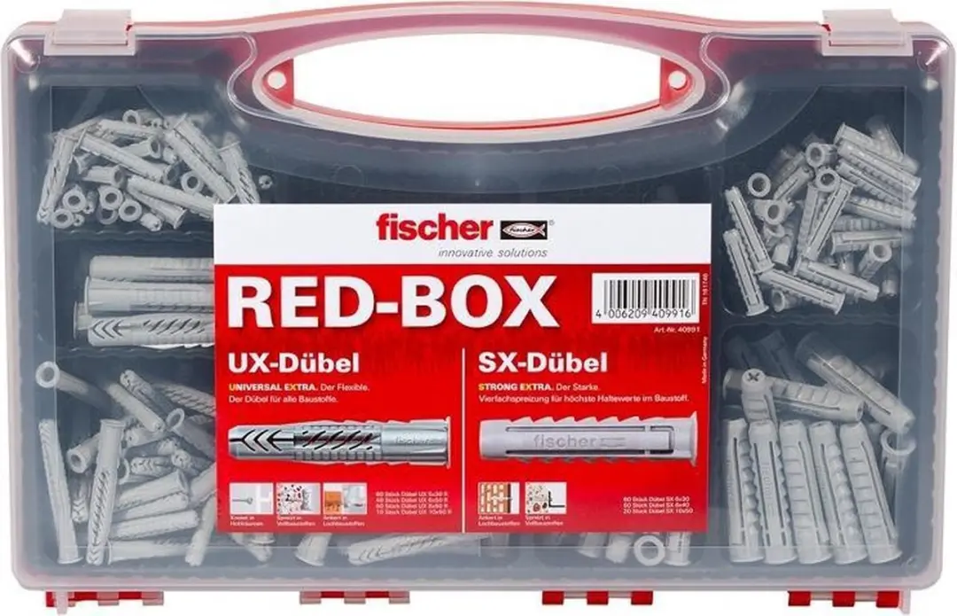 Fischer SX/UX Pluggenassortiment Red-Box - 7 Vakken