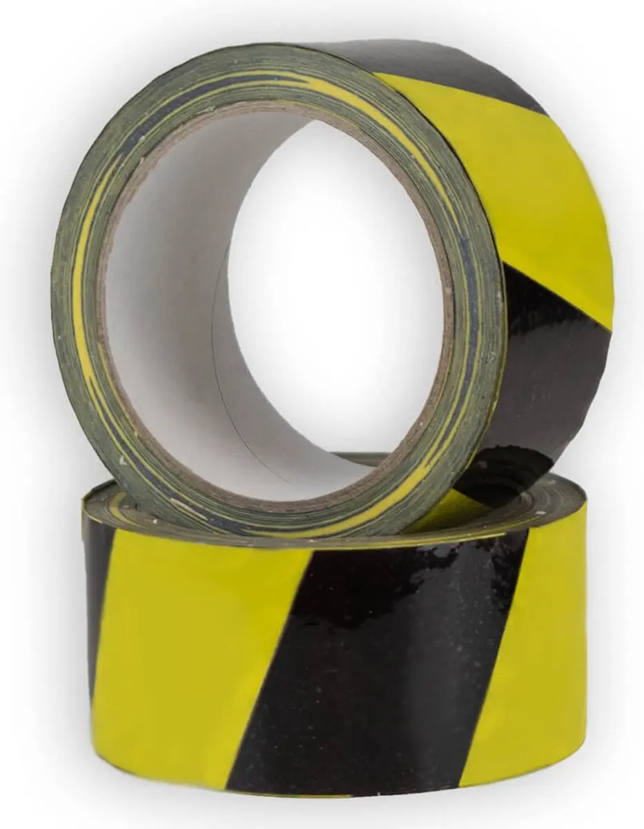 Perel Signalisatietape 5cm x 33m - Geel/Zwart