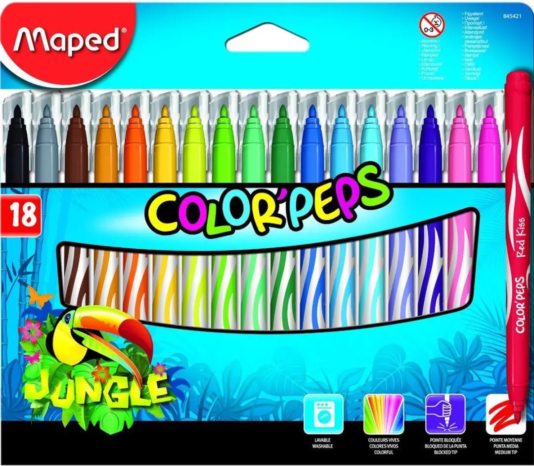 Maped Blowart Pen + 18 Viltstiften