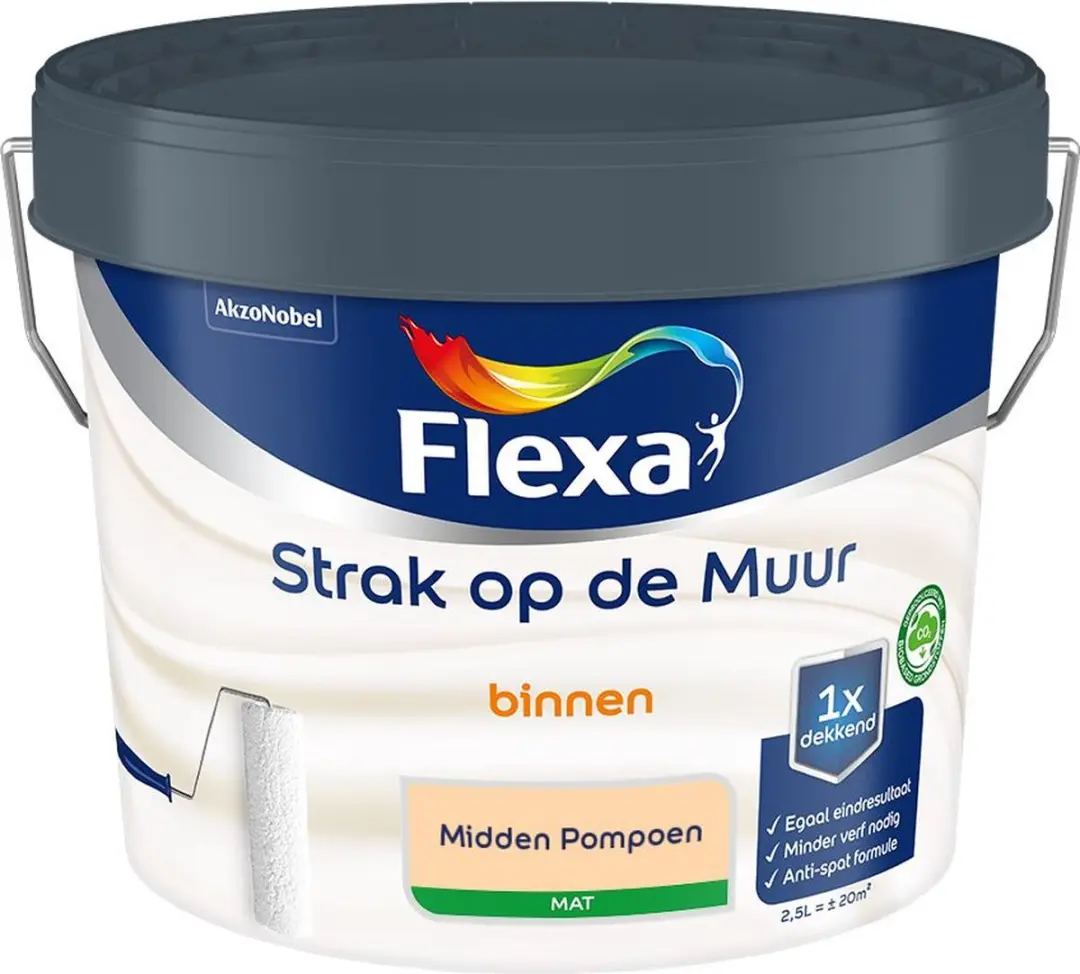 Flexa Strak Op De Muur Binnen Mat Midden Pompoen 2,5L