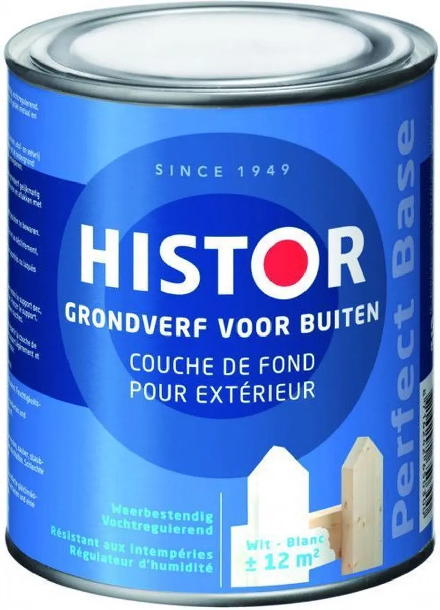 Histor Perfect Base Grondverf Buiten 0,75L - Grijs