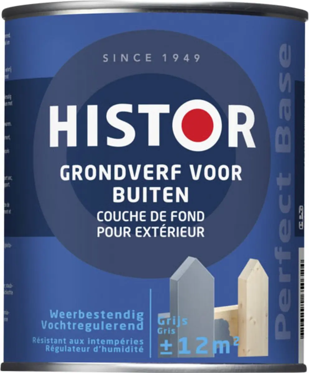 Histor Perfect Base Grondverf Buiten 0,75L - Grijs