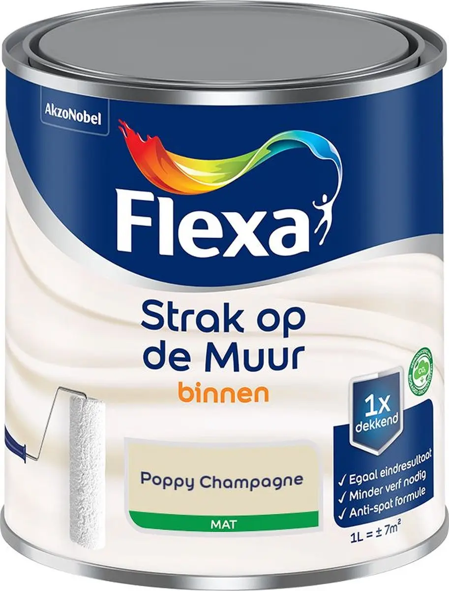 Flexa Strak Op De Muur Binnen Mat Poppy Champagne Mengverf 1L