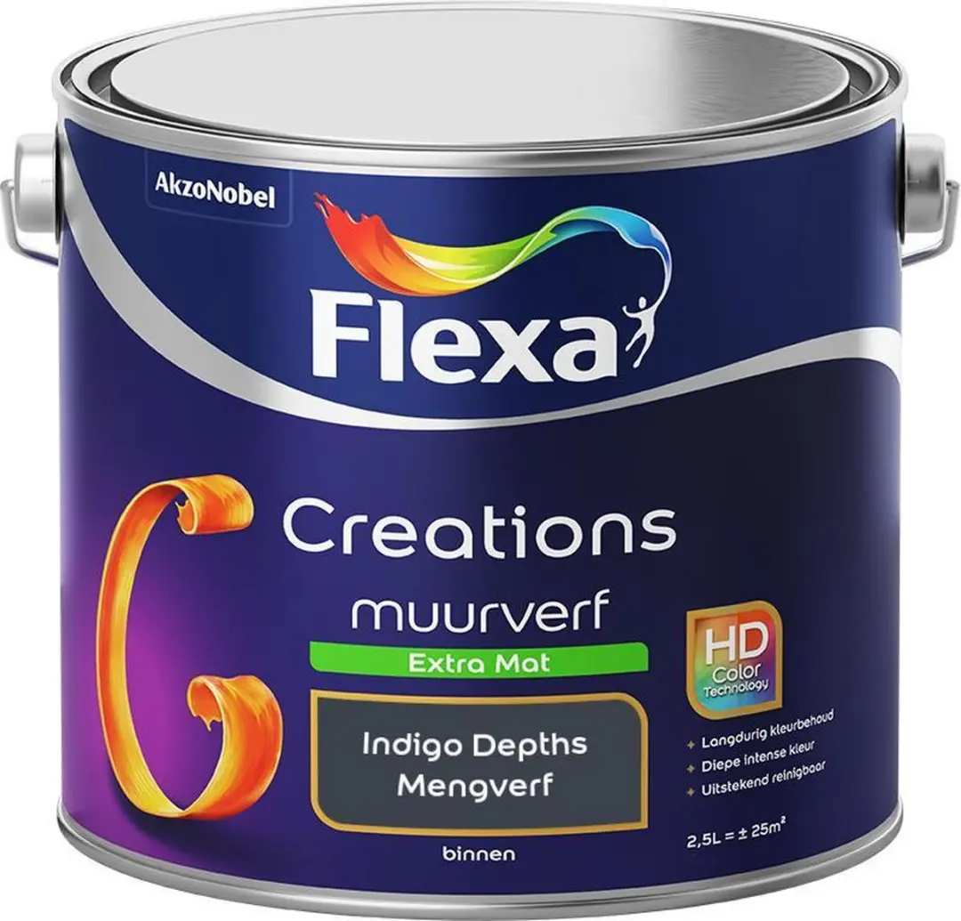 Flexa Creations Muurverf Extra Mat Indigo Depths 2,5L
