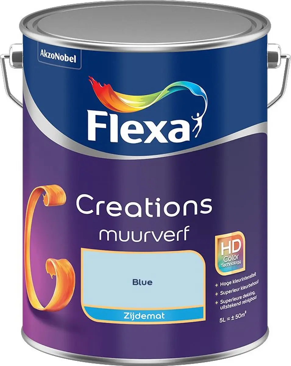 Flexa Creations Muurverf Zijdemat Blue 5L