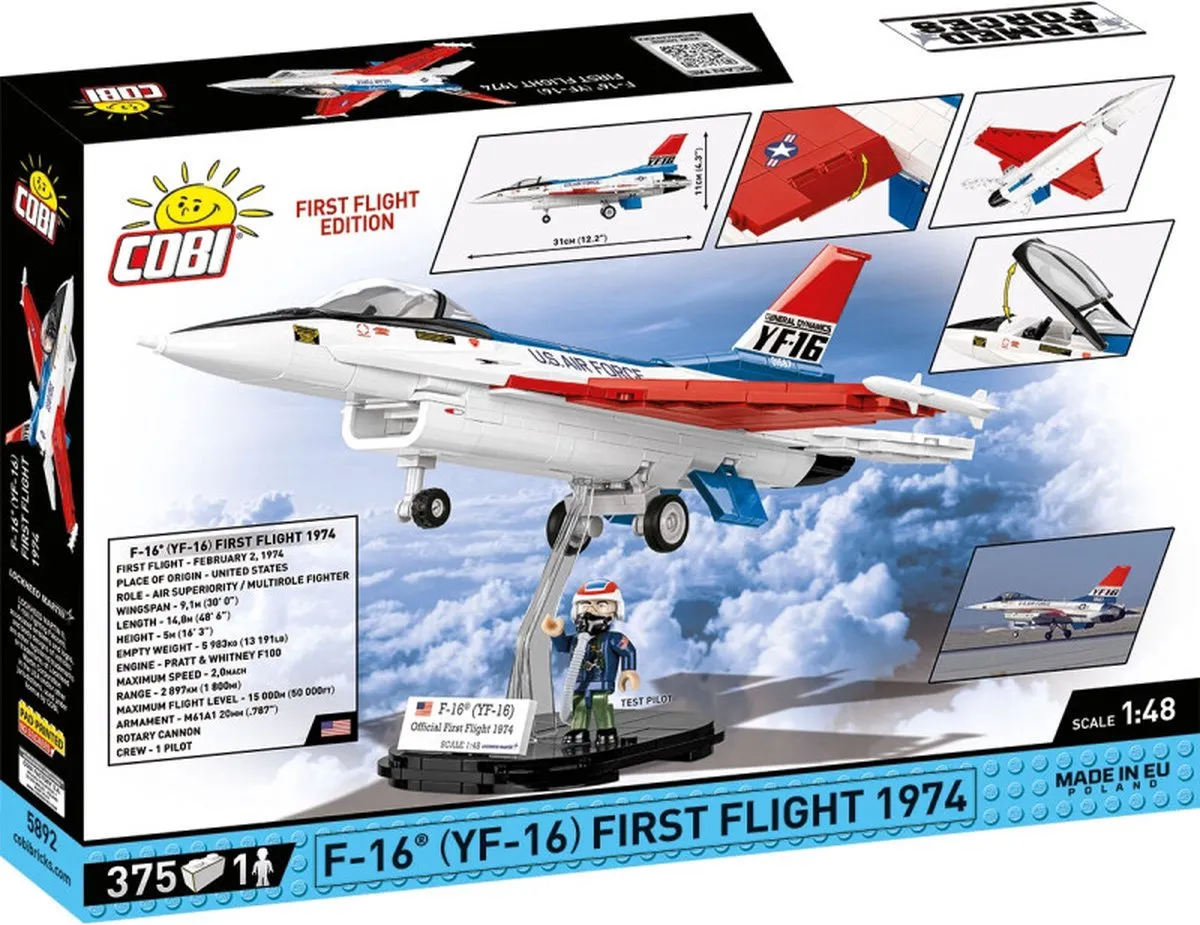 Cobi F-16 Eerste Vlucht Editie Bouwset 375 Stuks - Meerkleurig