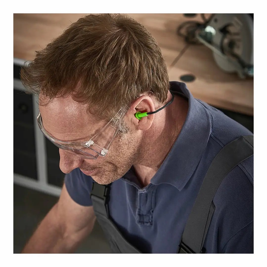 Wolfcraft Oordoppen met Koord 33dB - Zwart/Groen