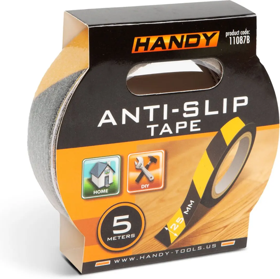 Handy Anti Slip Waarschuwingstape 5m x 2,5cm - Zwart/Geel
