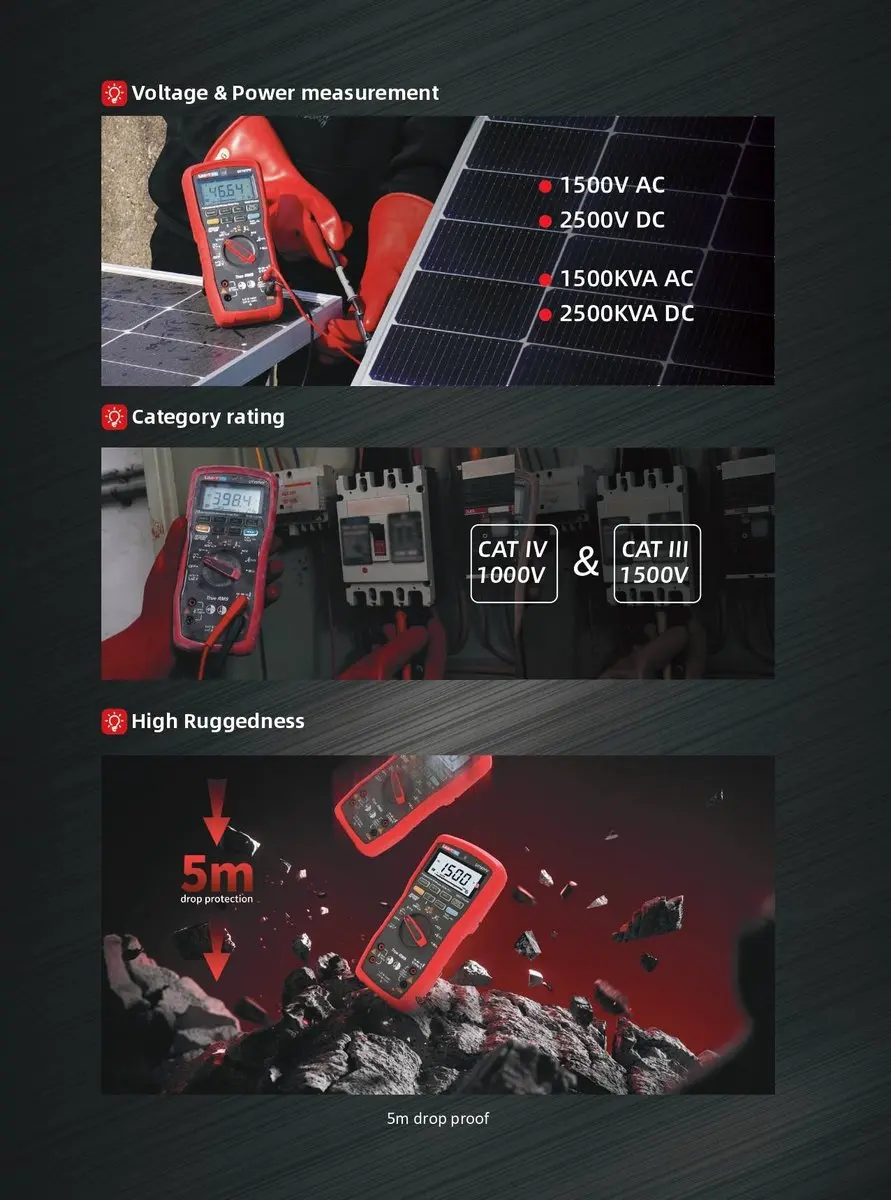 UNI-T UT197PV Multimeter - 2500V - IP67 - Rood/Zwart