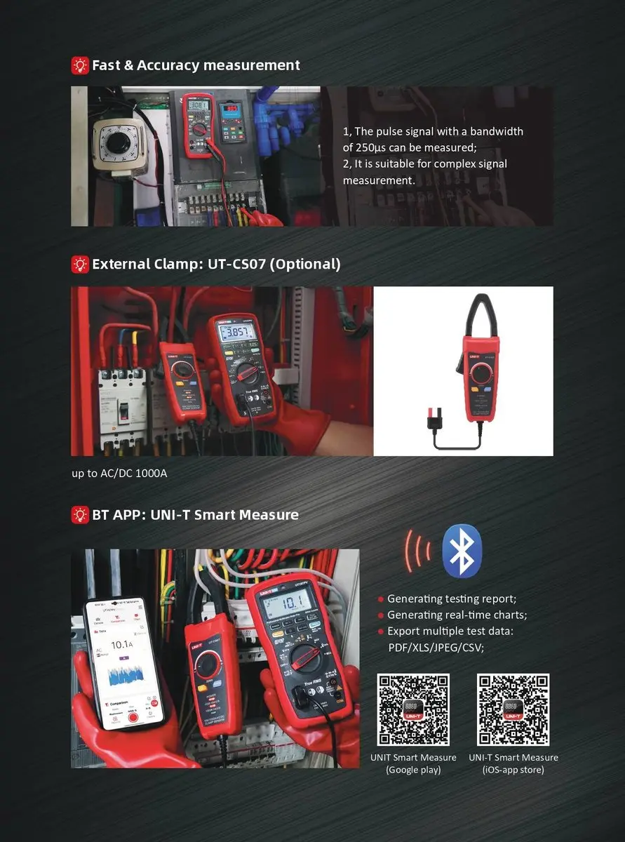UNI-T UT197PV Multimeter - 2500V - IP67 - Rood/Zwart - afbeelding 6 van 6