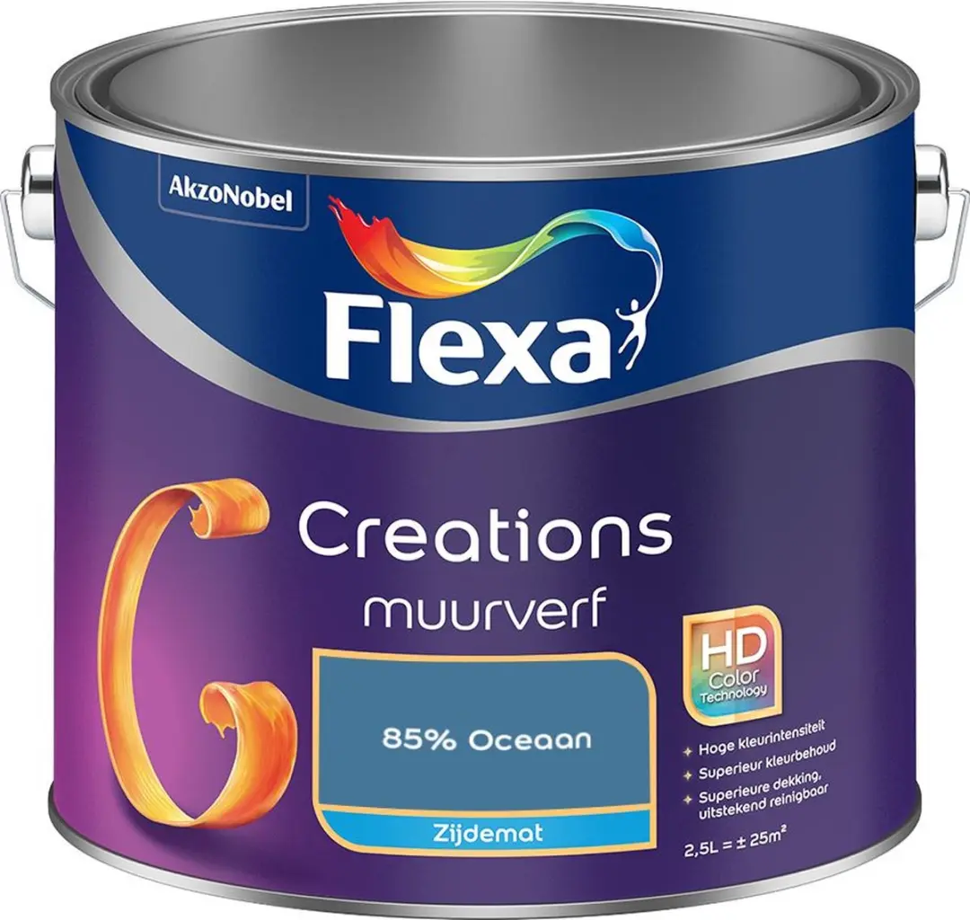 Flexa Creations Muurverf Zijdemat 85% Oceaan
