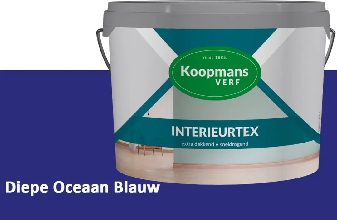 Koopmans Interieurtex Matte Muurverf Diepe Oceaan Blauw 2,5L