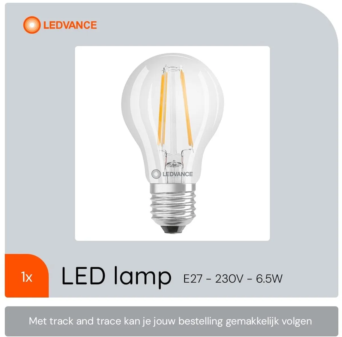 LEDVANCE LED Filament A60 E27 6.5W 806lm - Warm wit