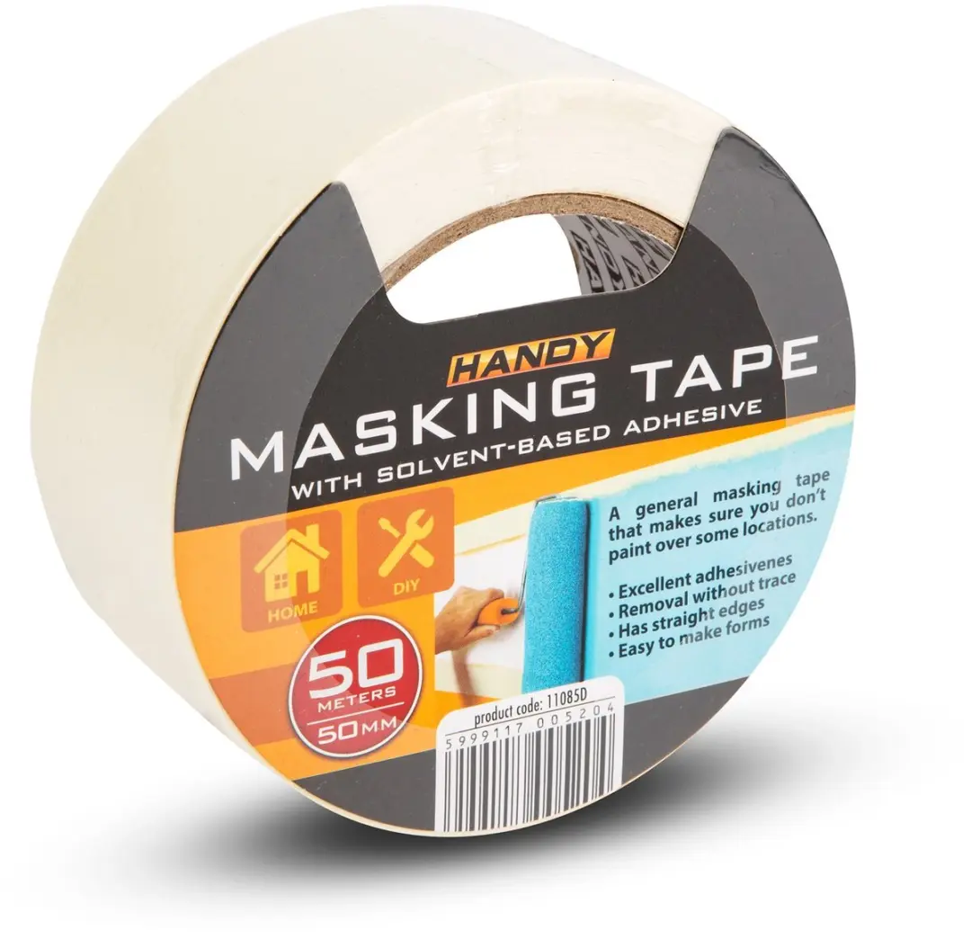 Handy Afplaktape Wit 50mm × 50m - Hittebestendig 60°C