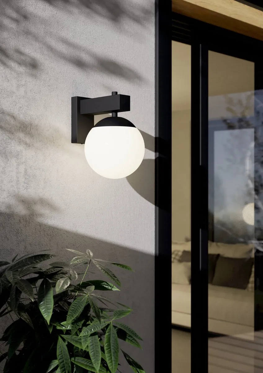 Eglo Bufalata Wandlamp E27 - 29cm - Zwart/Wit