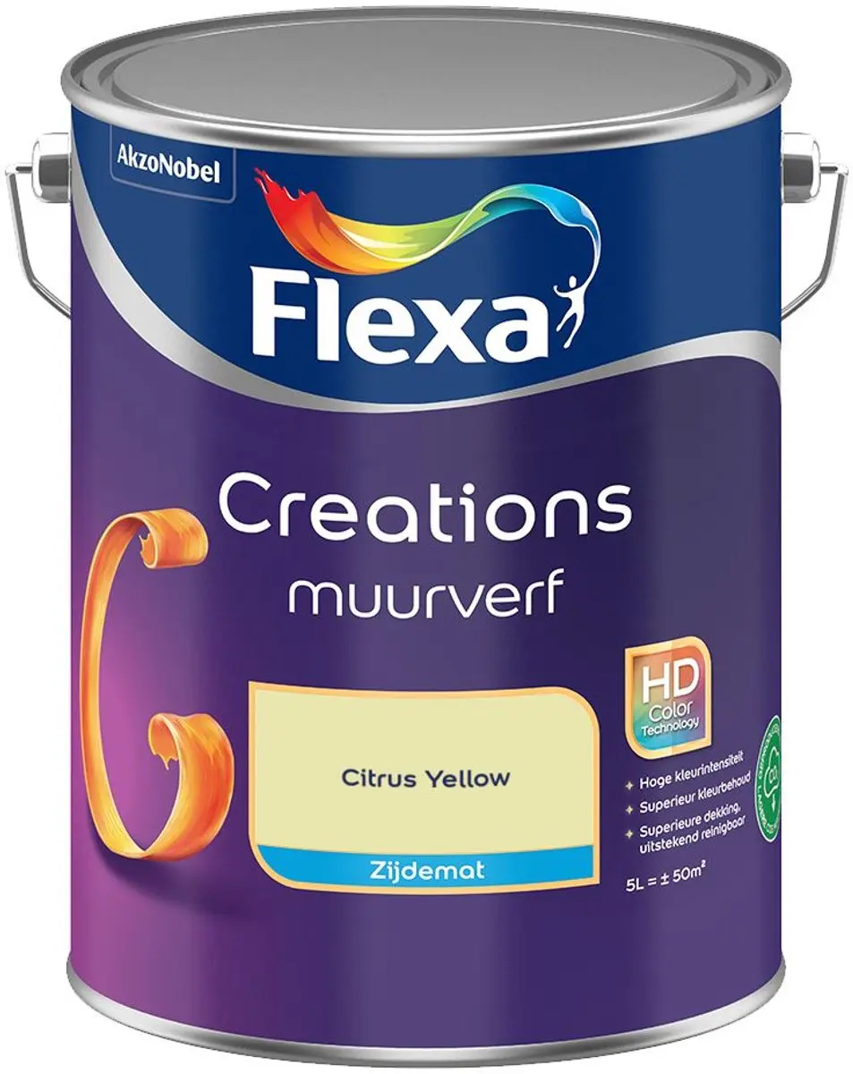 Flexa Creations Muurverf Zijdemat Citrus Yellow 5L