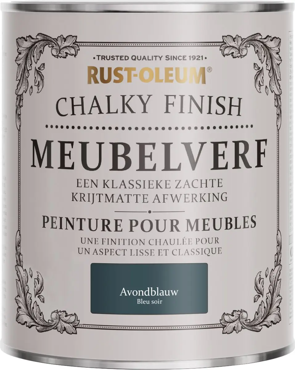 Rust-Oleum Donkerblauw Chalky Finish Meubelverf 750ml - Avondblauw