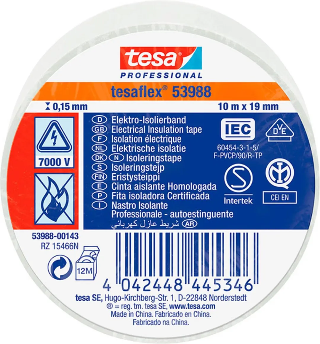 Tesa Isolatietape 19mm Wit - 10m