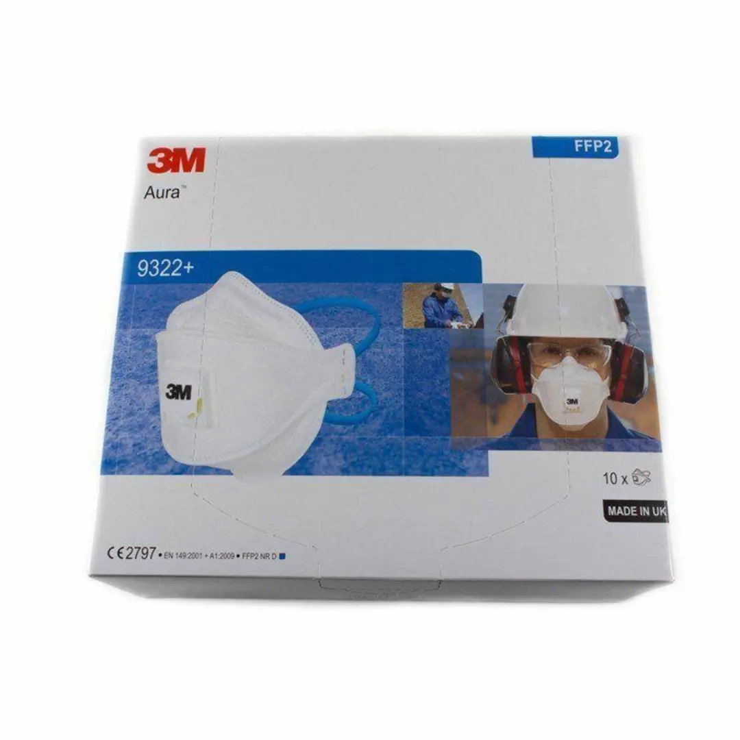 3M Aura 9322+ FFP2 D Stofmasker met ventiel - 10 Stuks